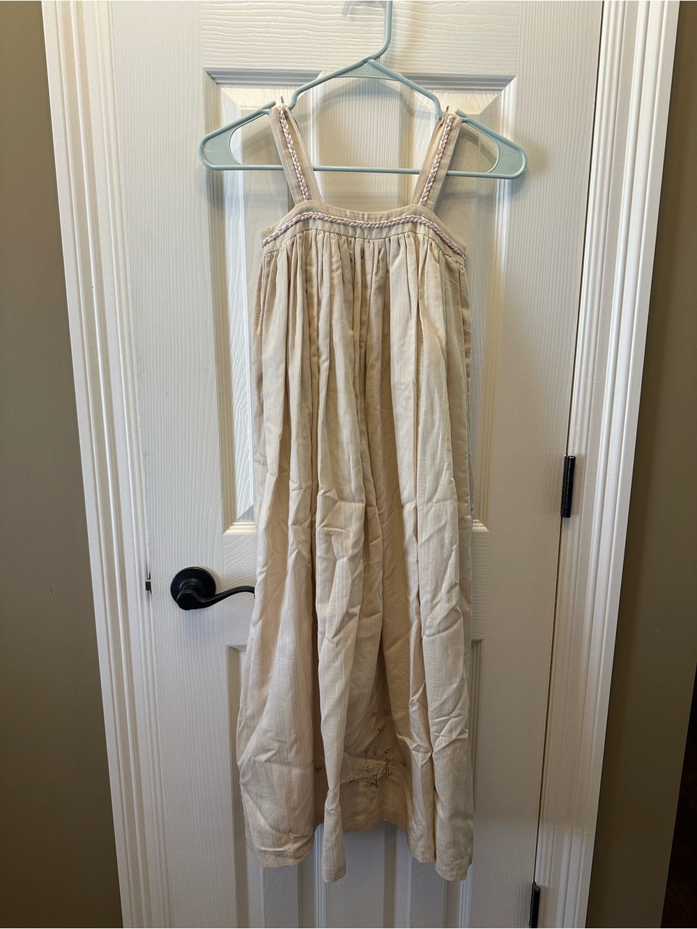 Well Dressed Wolf Cream Sundress with Embroidered Straps